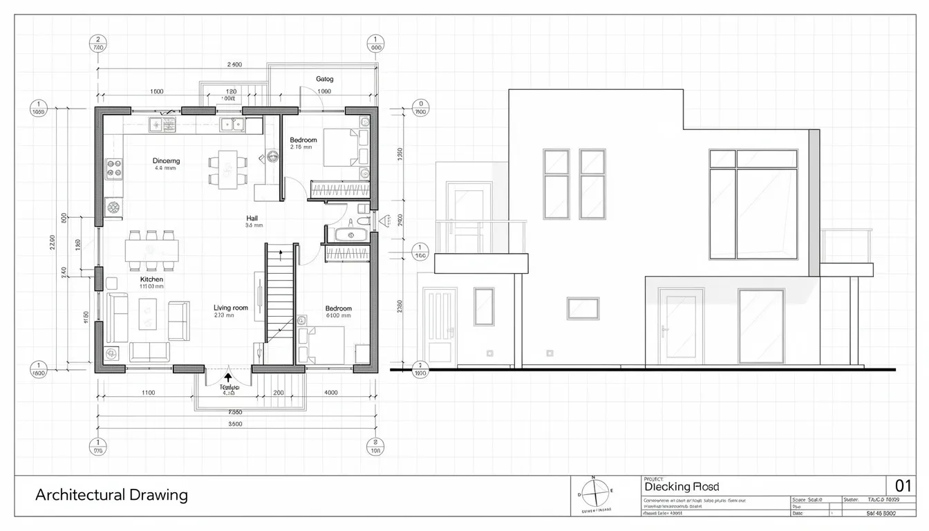 En arkitekt ritning visar detaljerade planer för byggnader och projekt, där olika designlösningar presenteras för att skapa hållbara och funktionella miljöer. Ritningen är en del av arkitekturprocessen och används av både arkitekter och företag för att utveckla nya byggnader i Sverige.