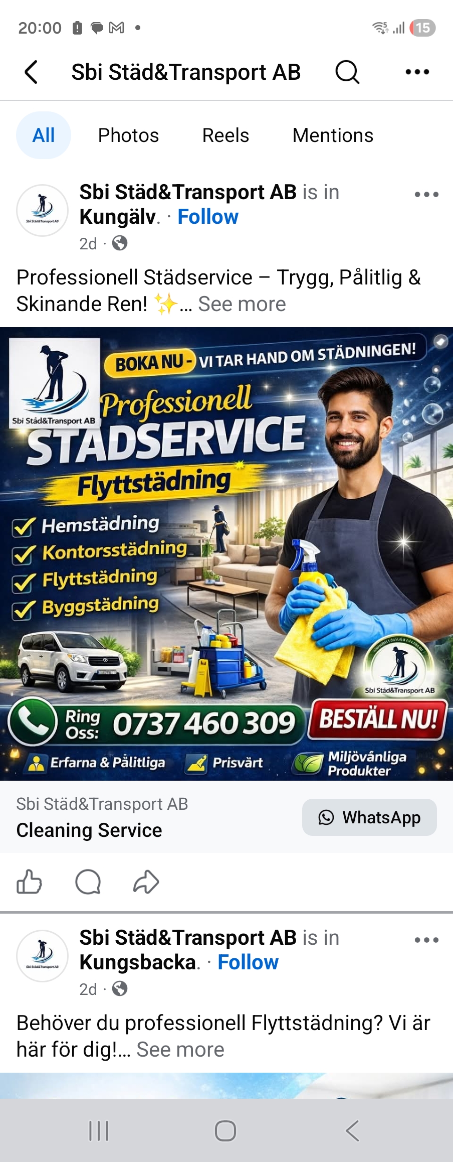 Sbi städ& transport AB logotyp