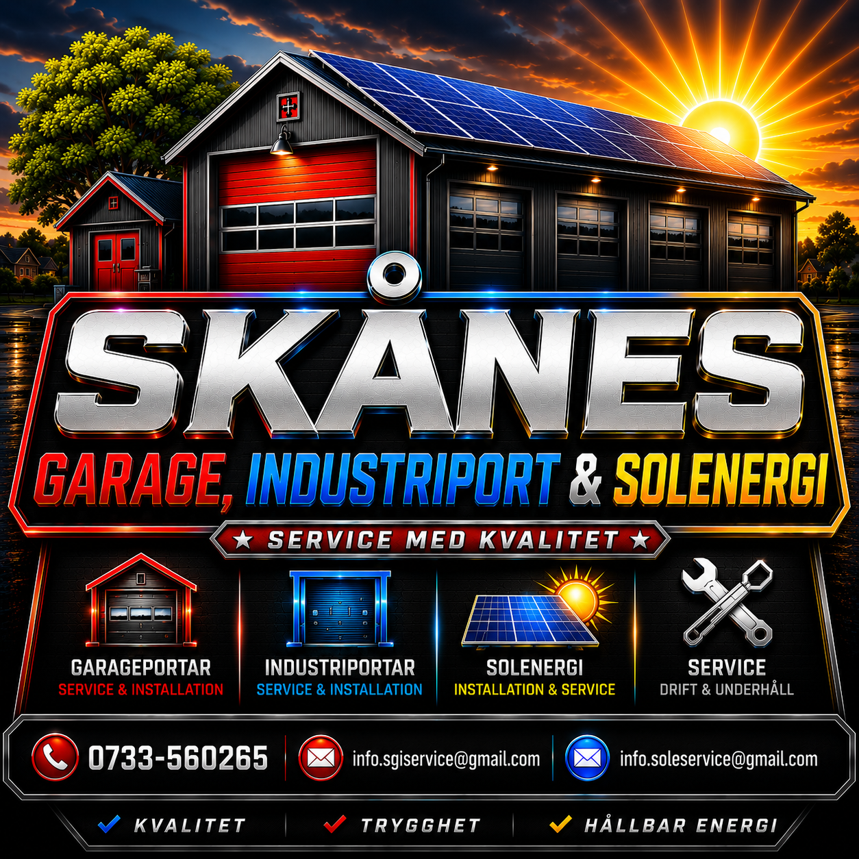 Skånes Garage, Industriport & Solenergi logotyp