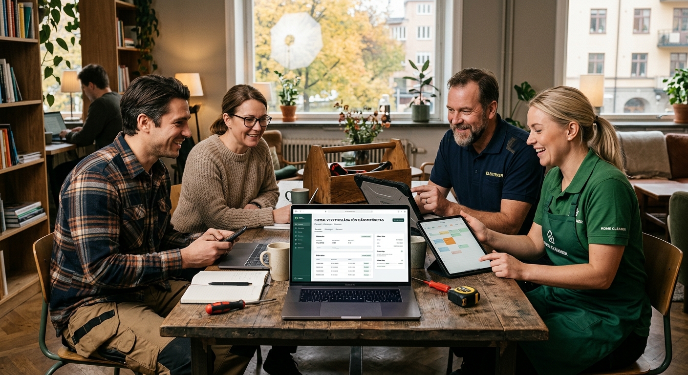 Svenska tjänsteföretagare från olika branscher samlade kring en digital verktygslåda