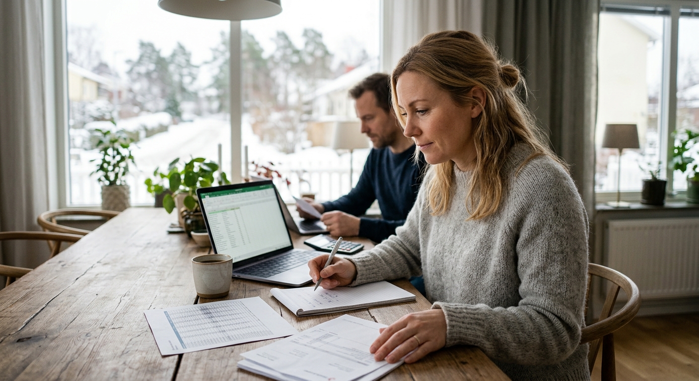 Företagare räknar på annonsbudget, avslutsgrad och kostnad per kund