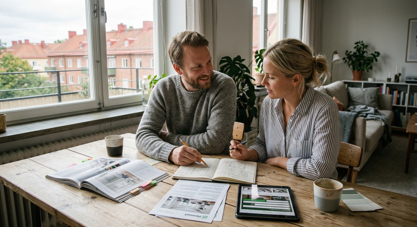 Hantverkare som granskar lokala sökord och Google Ads-resultat på en bärbar dator