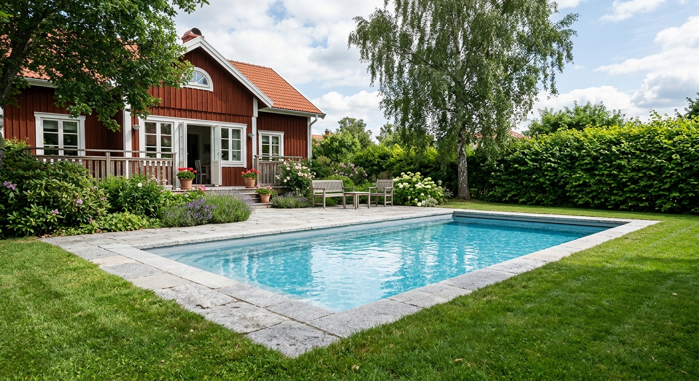 Nedgrävd pool – pris, markarbete och delvis nedgrävda alternativ