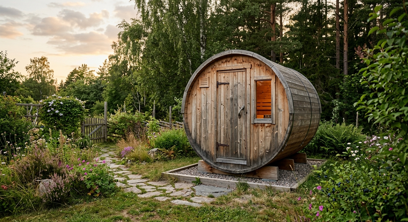 Kompakt bastutunna med ett basturum