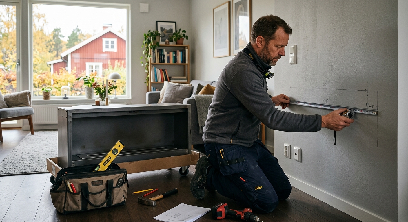 Illustration för Installera gaskamin