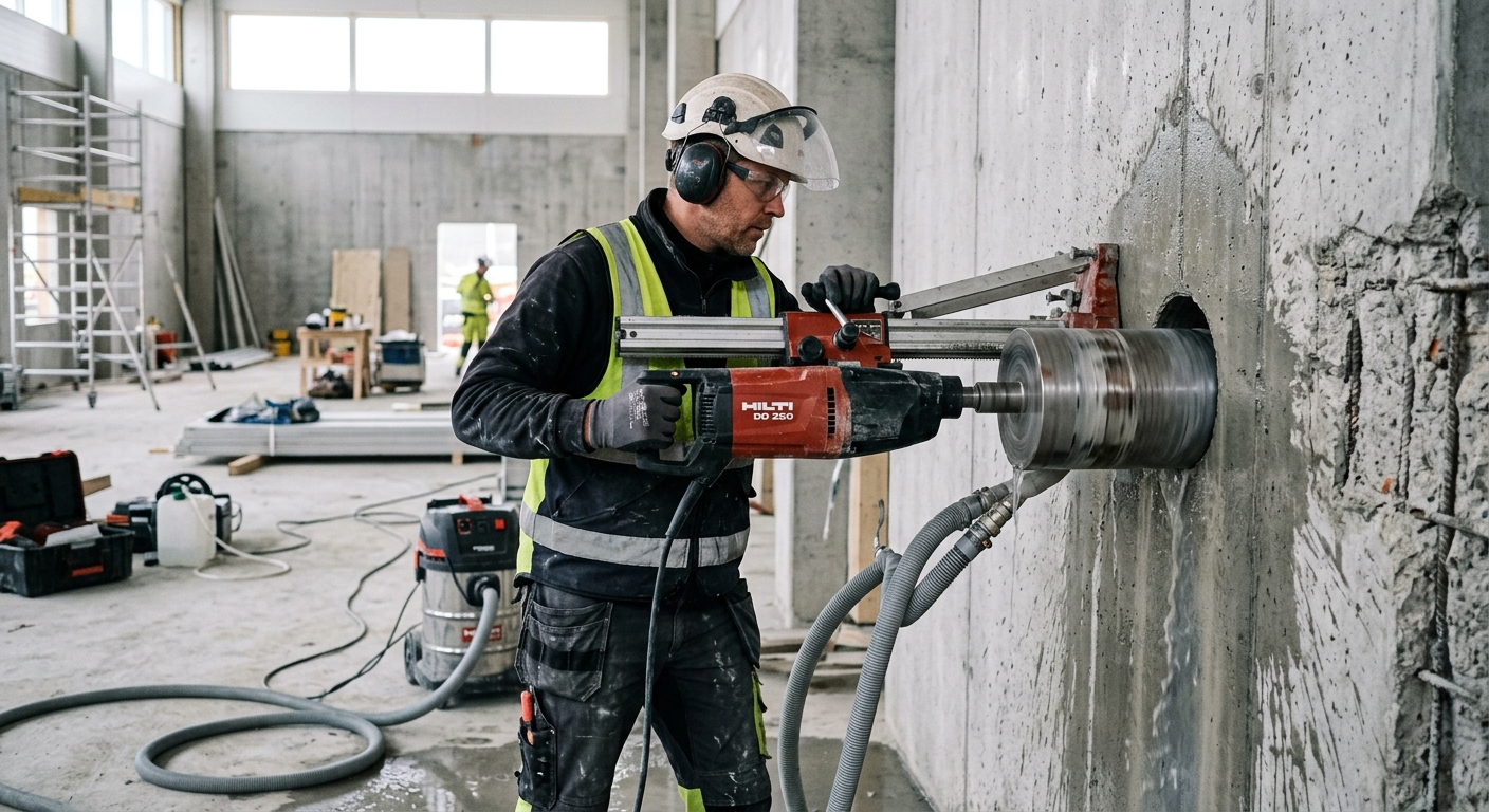 Illustration för Betonghåltagning