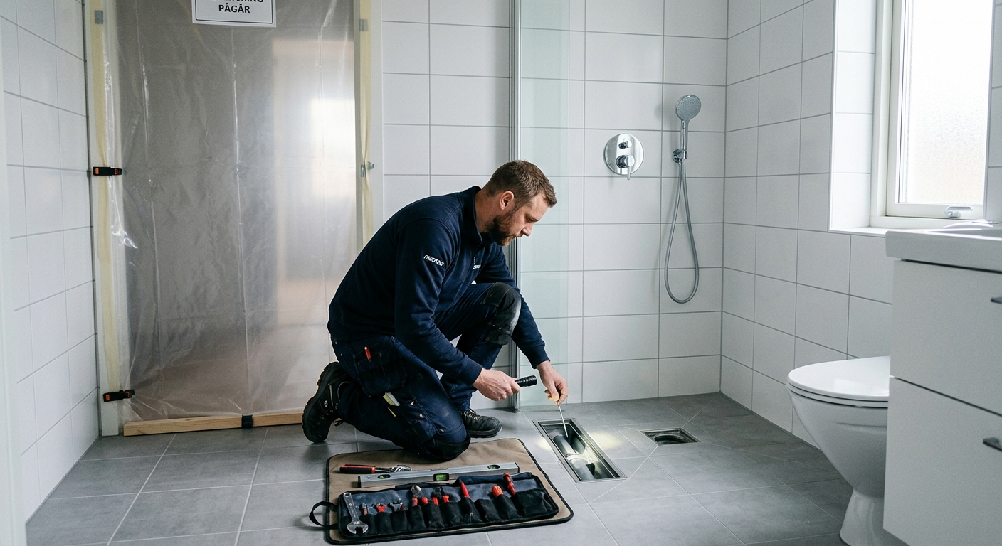 Byte av golvbrunn