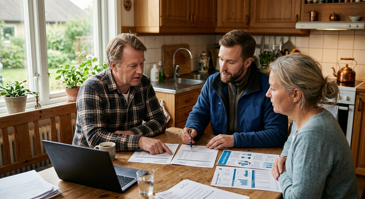 Husägare jämför två specificerade offerter för installation av vattenfilter