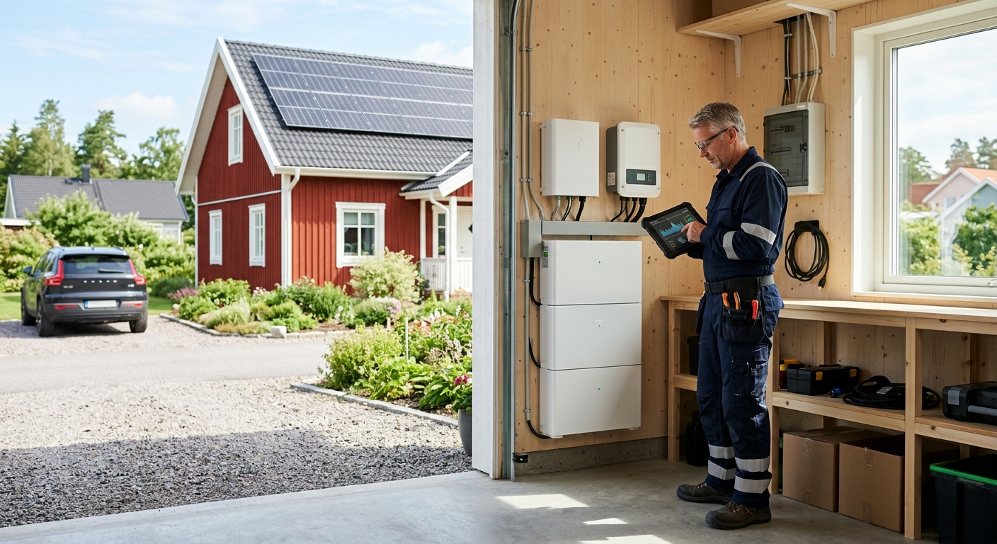 Illustration för Solcellsbatteri