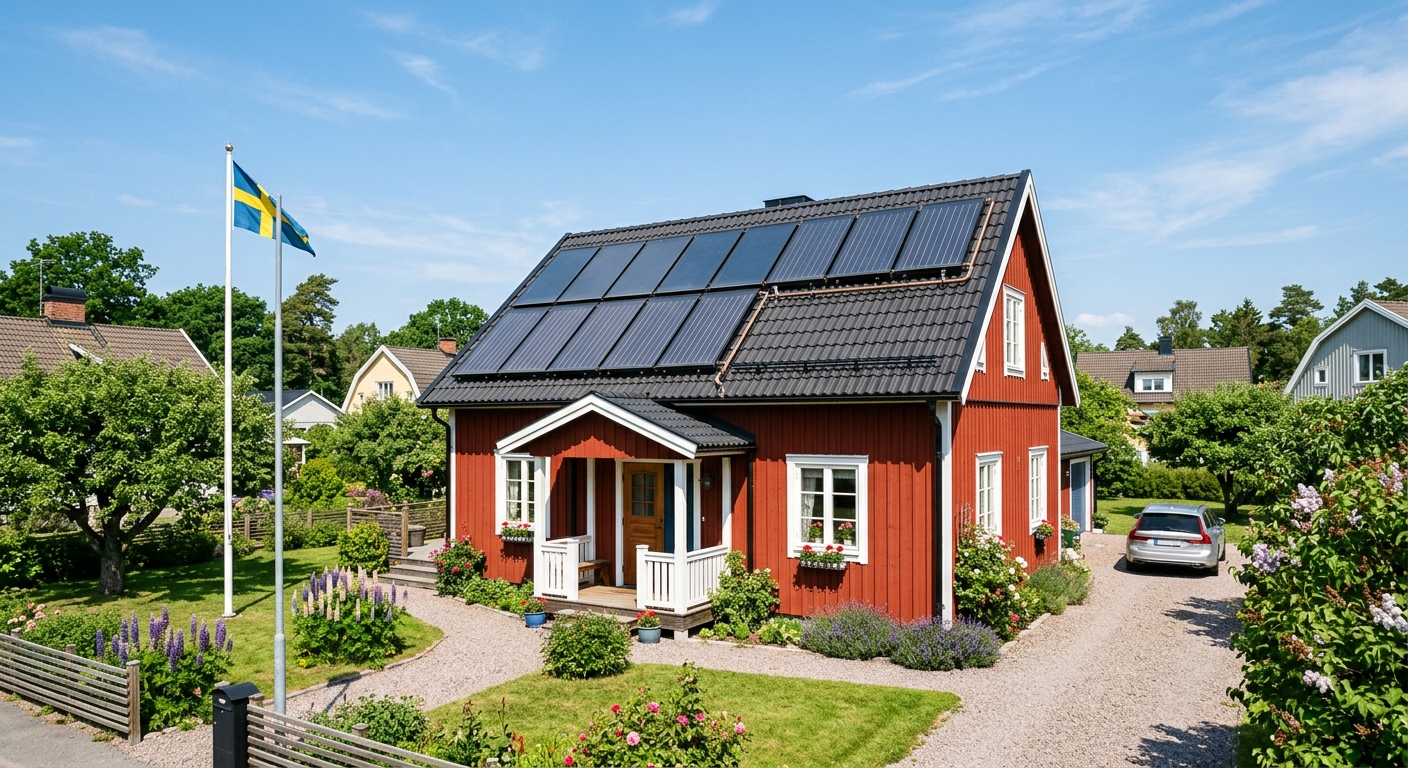 Illustration för Solvärme
