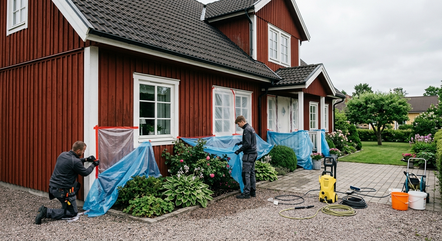 Illustration för Fasadtvätt av villa