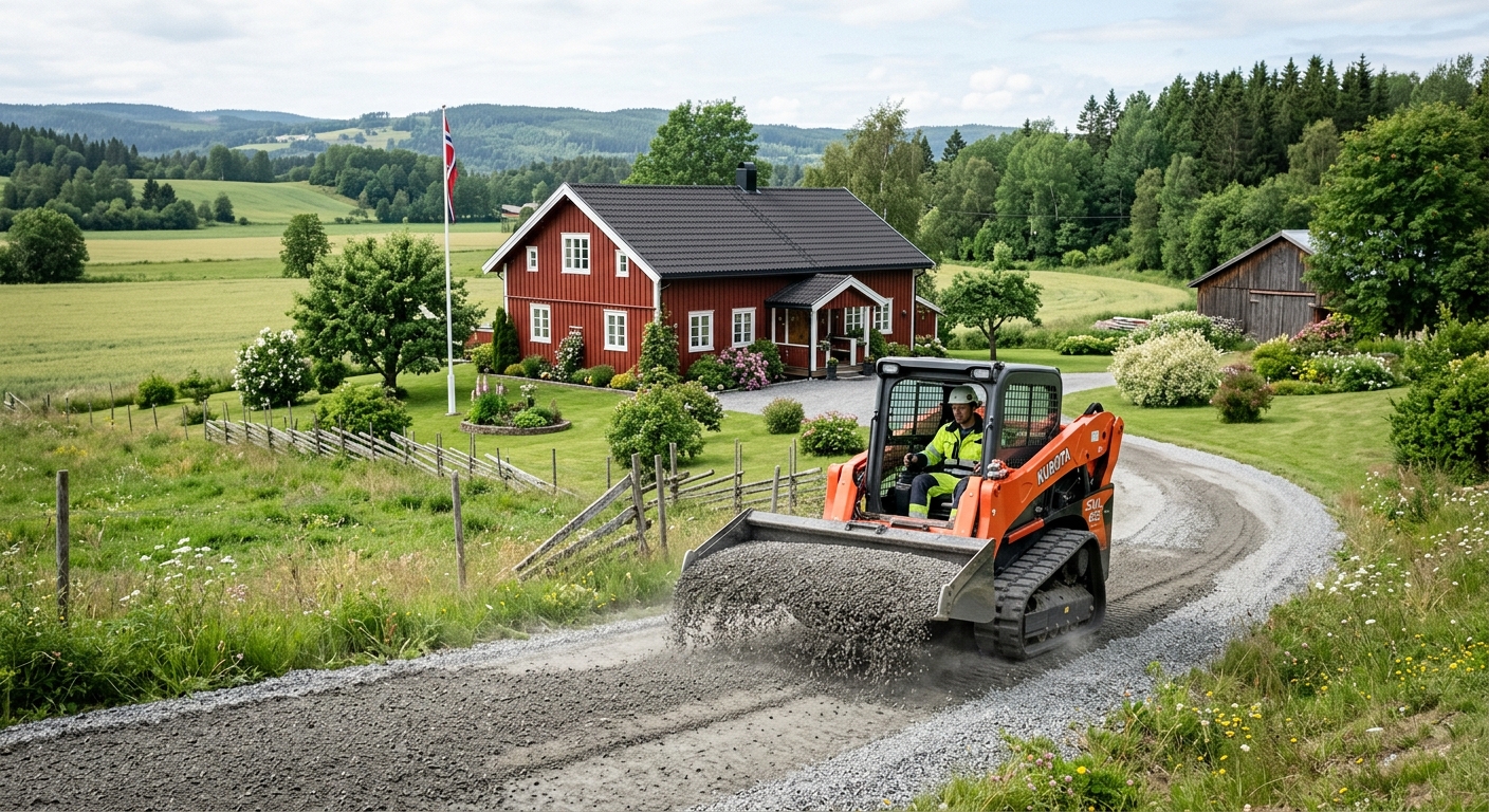 Underhåll av grusad gårdsinfart