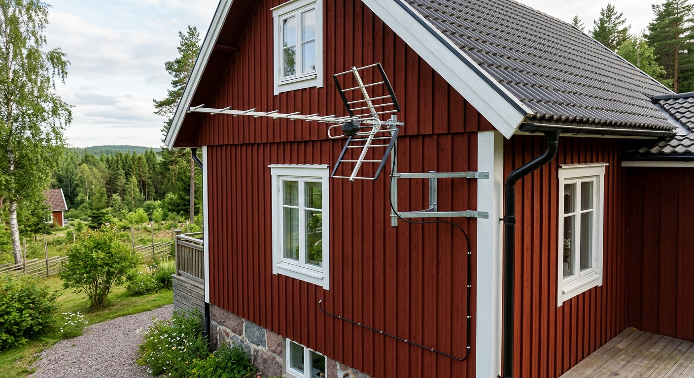 Utomhusantenn på fasadfäste