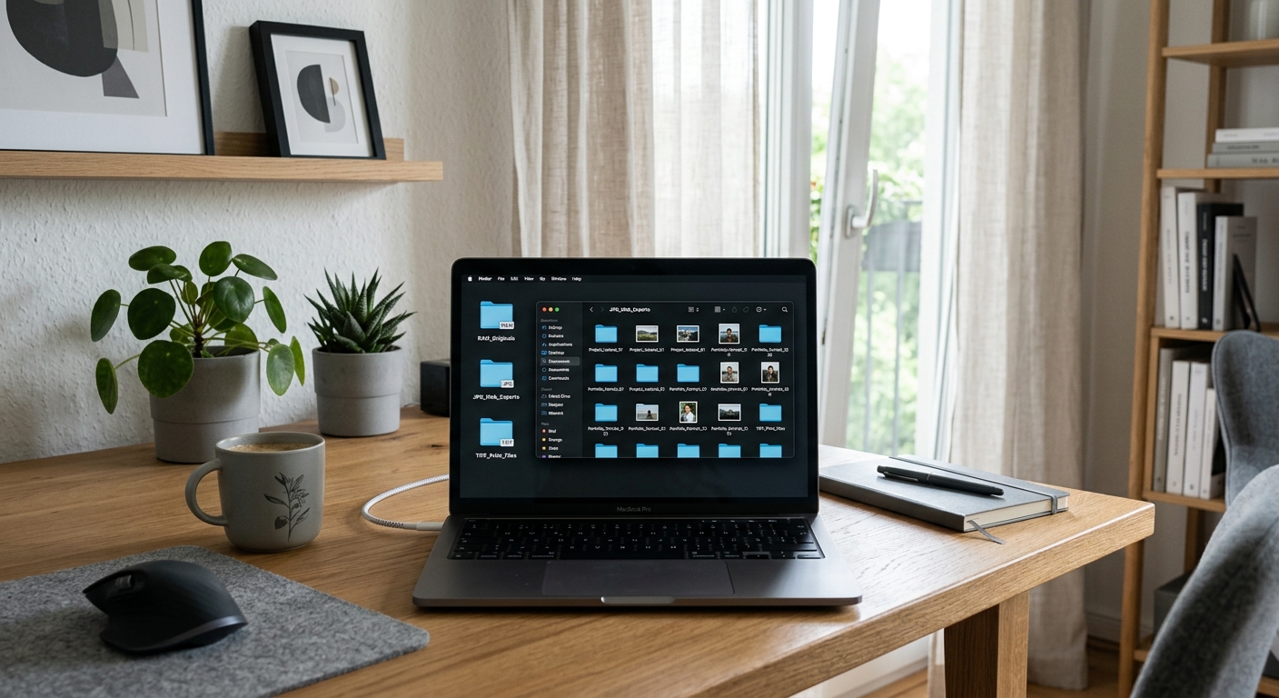 Ordning på originalbilder och leveransformat på en digital arbetsyta