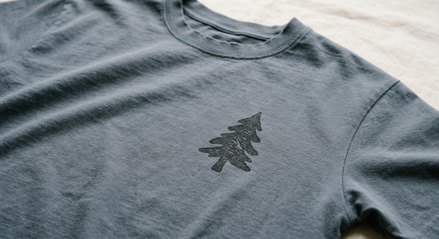 T-shirt med enfärgat brösttryck