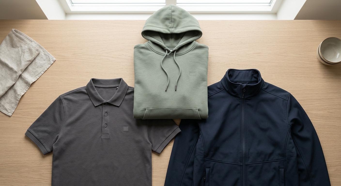 Hoodie, pikétröja och jacka för personal med broderad logotypplacering