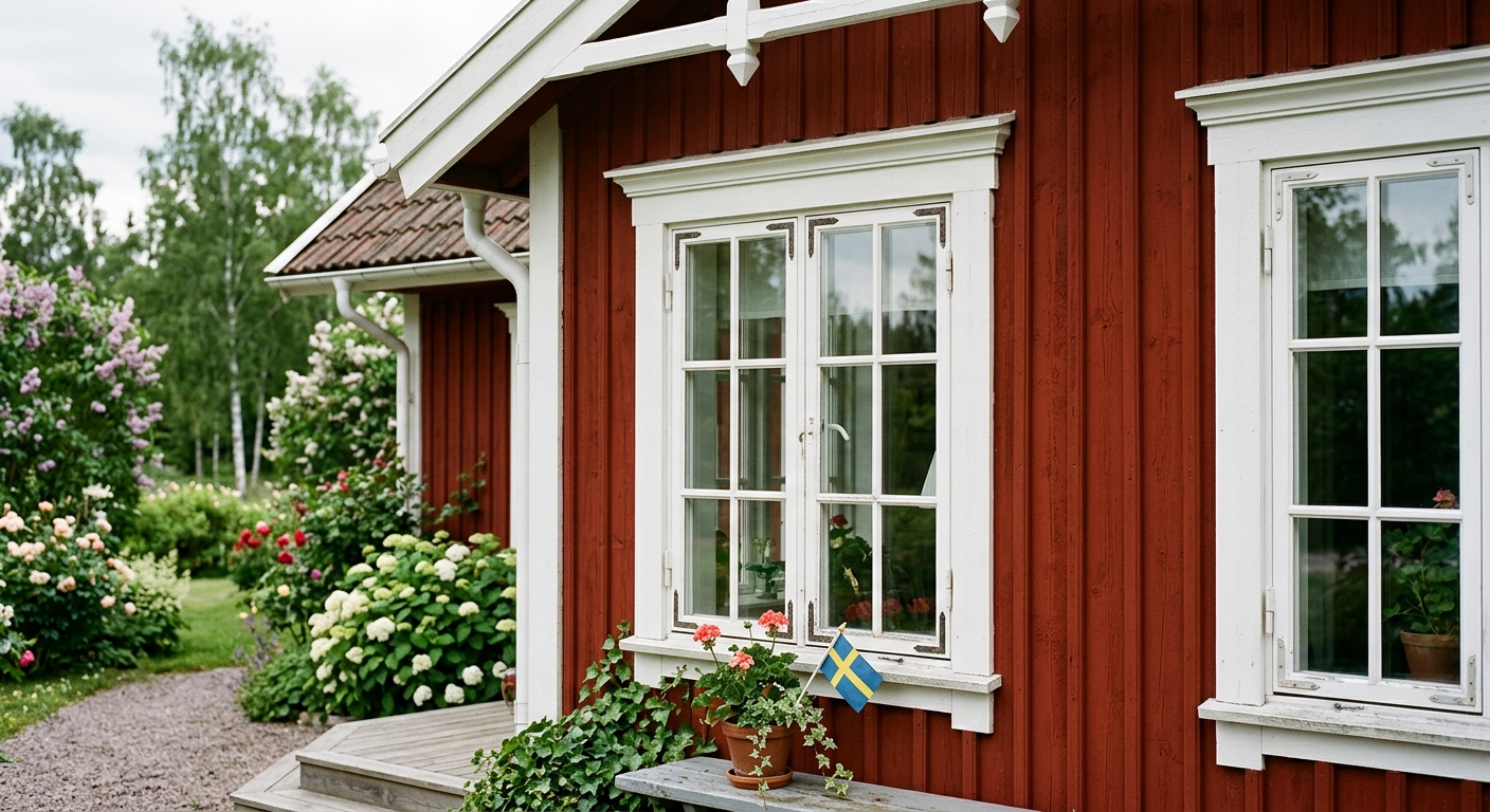 Träfönster i klassisk svensk villa