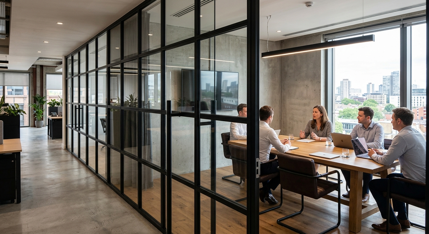 Spröjsat glasparti i loftstil