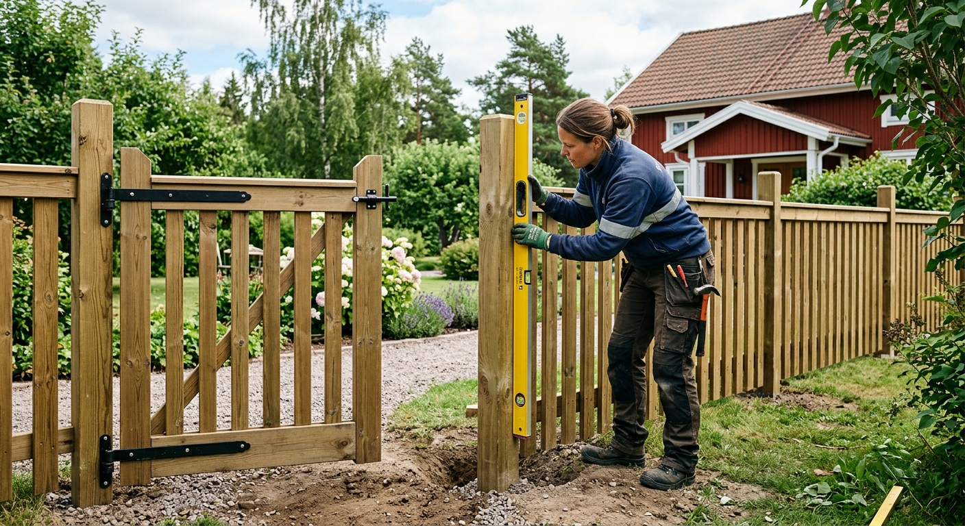 Illustration för Sätta upp grind