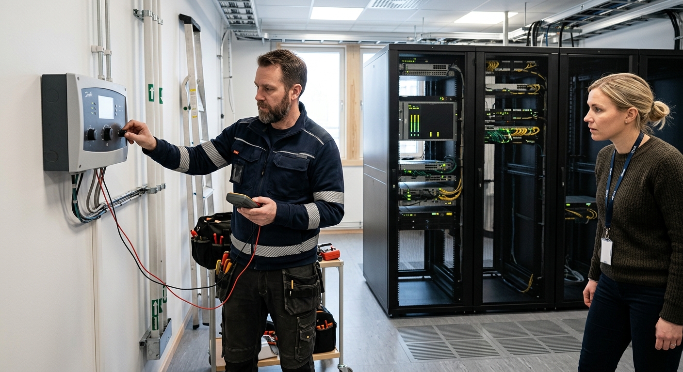 Kyltekniker driftsätter styrsystem för serverkyla