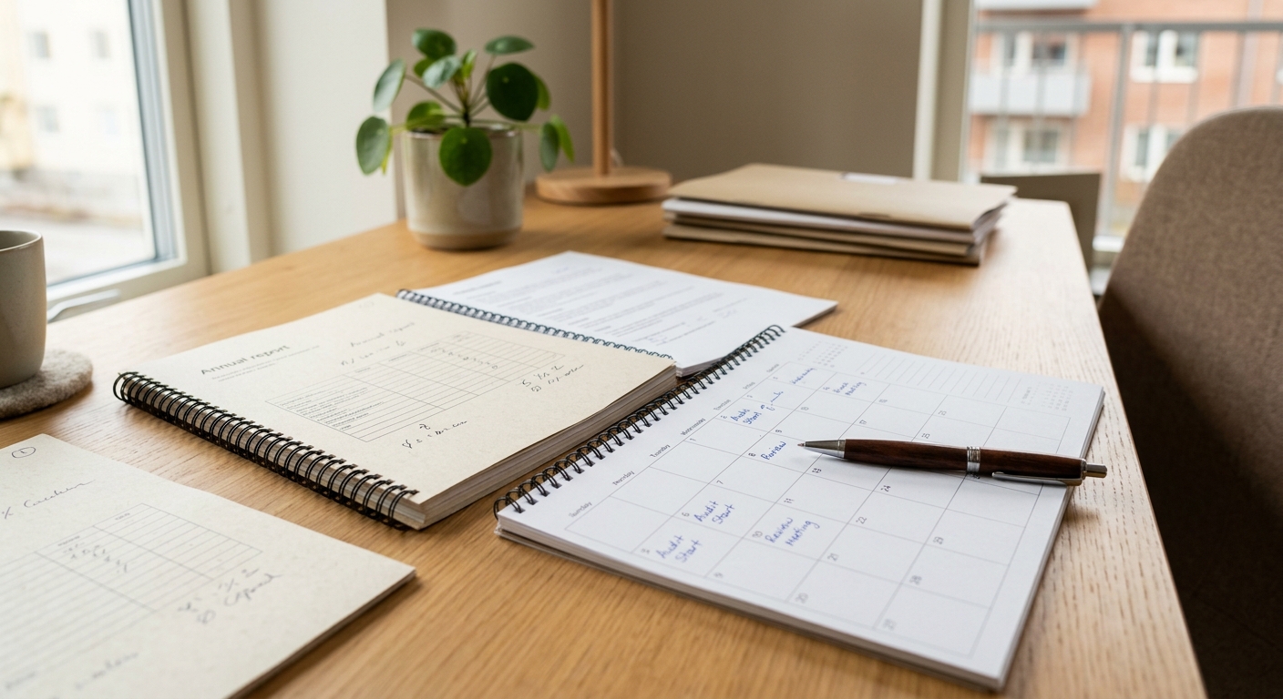 Kalender och årsredovisningshandlingar för planering av BRF-revision
