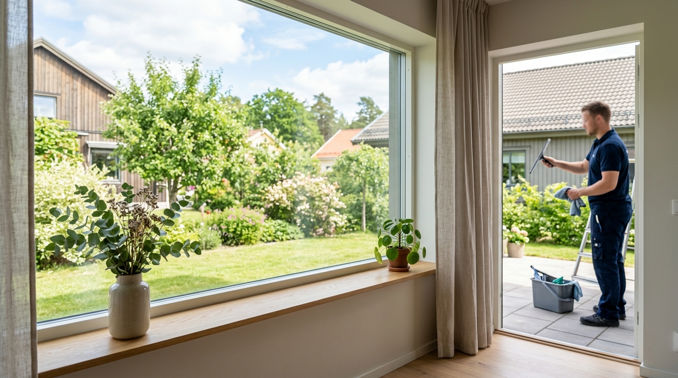 Illustration för Fönsterputs