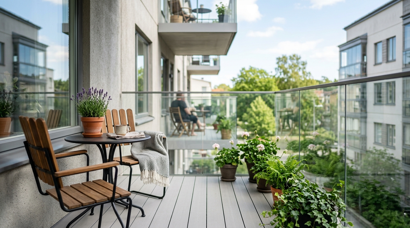 Illustration för Balkongstädning