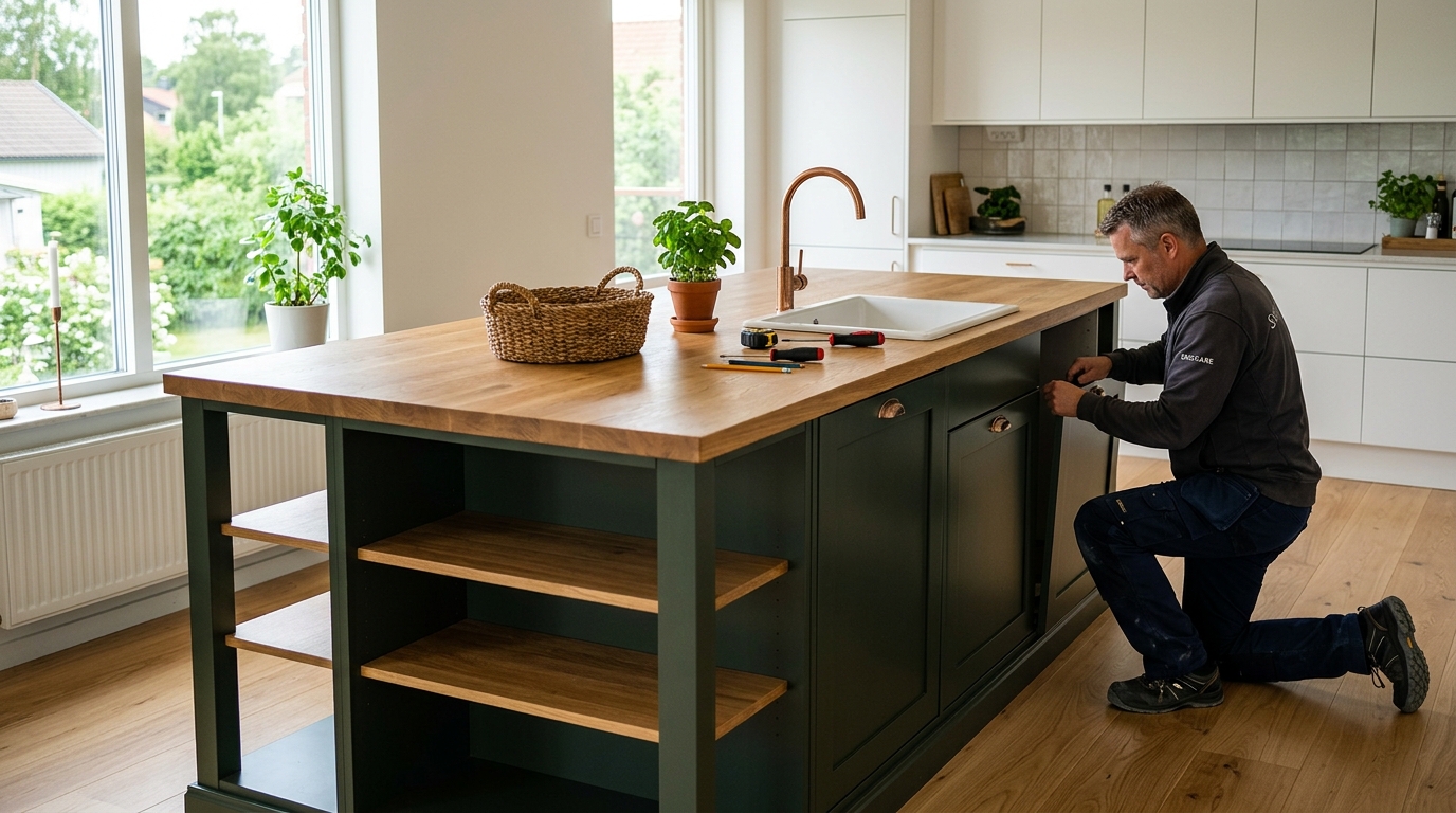 Illustration för Montering av köksö