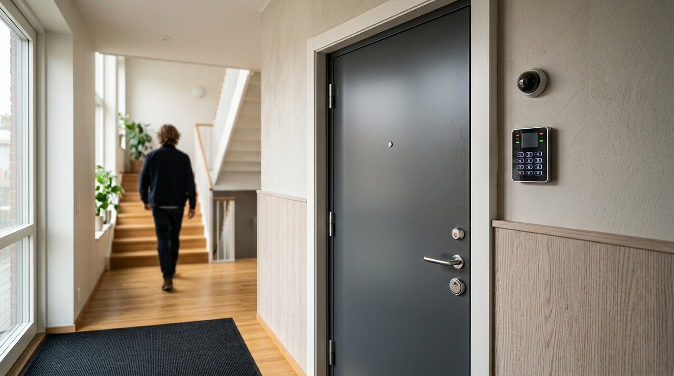 Illustration för Installation av säkerhetsdörr