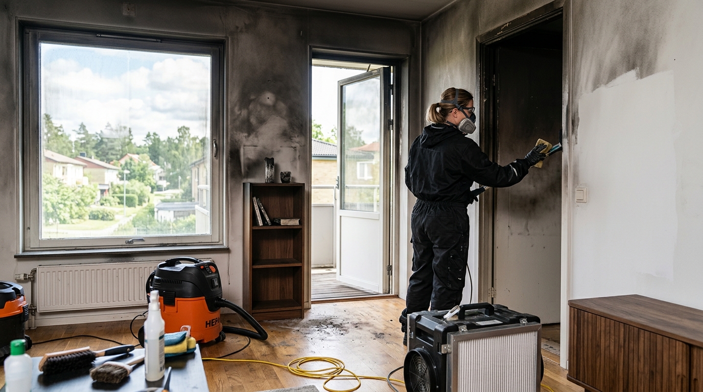 Illustration för Brandsanering