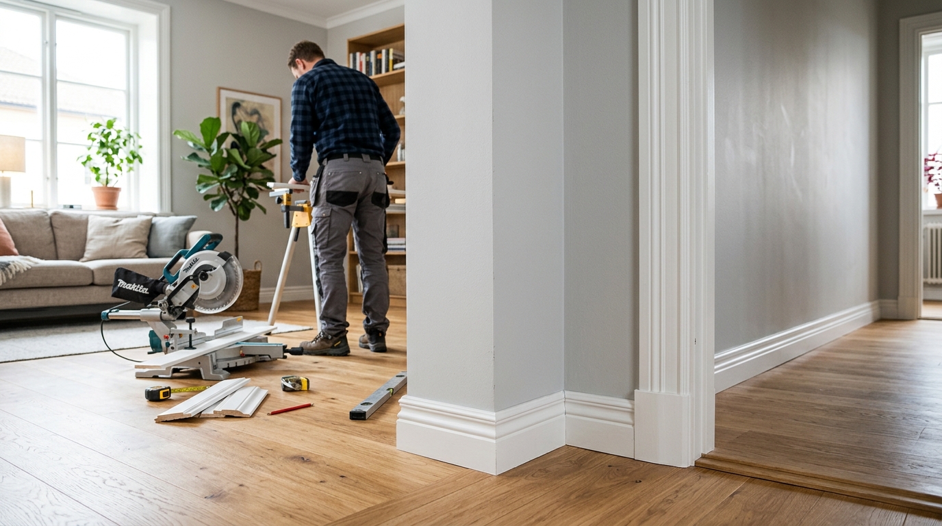 Illustration för Montering av lister och foder