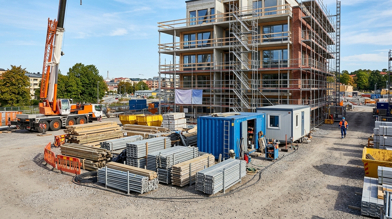 Illustration för Etablering av byggarbetsplats