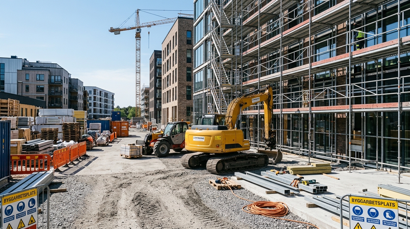 Illustration för Ställning och Bygglogistik