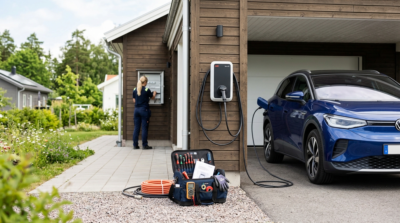 Illustration för Elbilsladdning