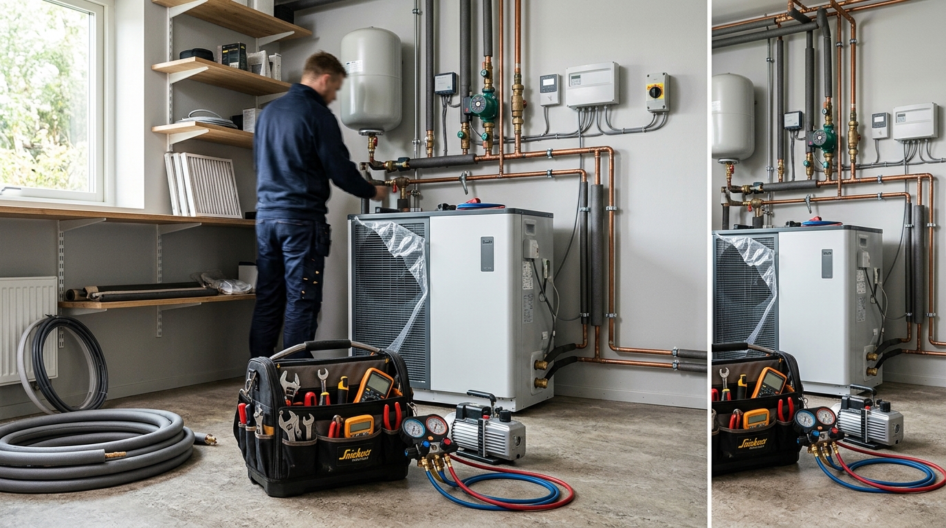 Illustration för Värmepumpar och HVAC