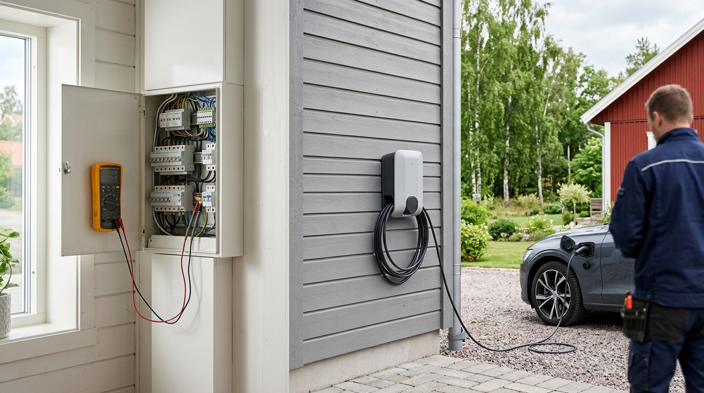 Illustration för Elbesiktning inför laddboxinstallation