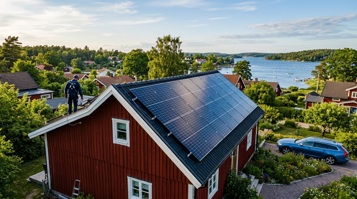 Illustration för Installation av solceller