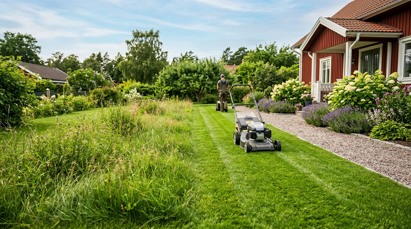 Illustration för Gräsklippning