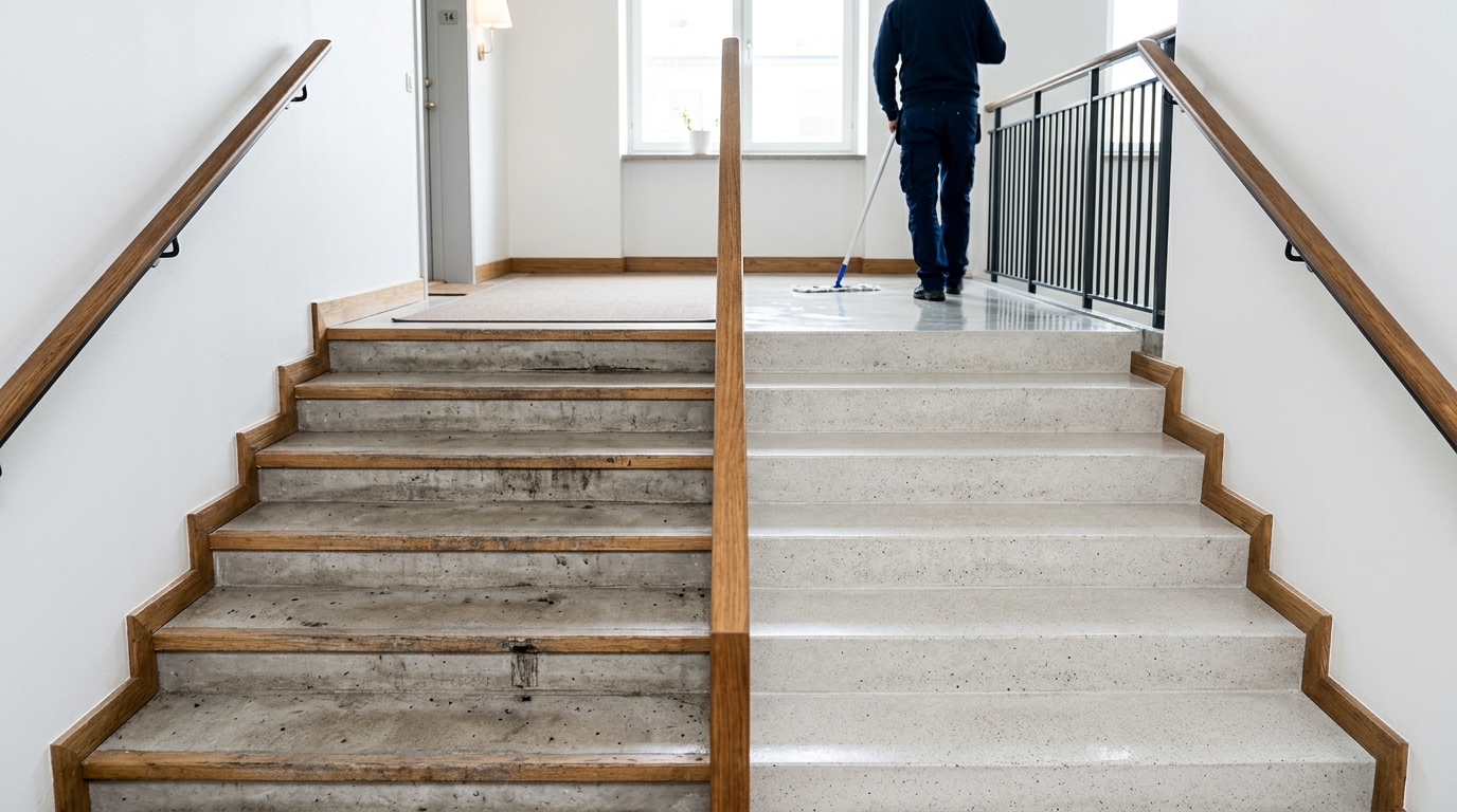 Illustration för Trappstädning