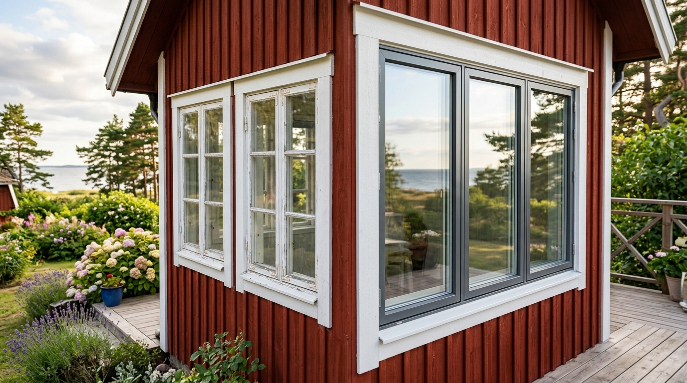 Illustration för Fönsterbyte