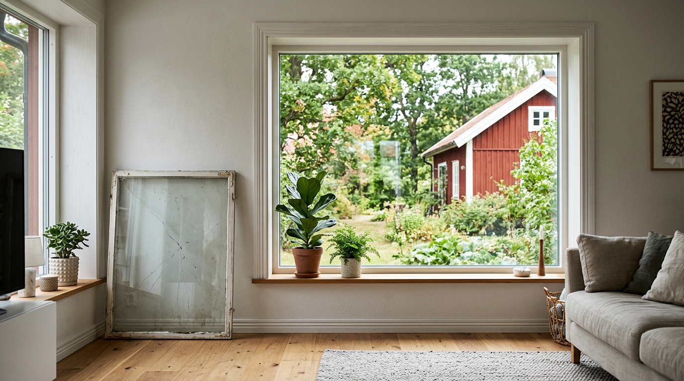 Illustration för Glasbyte