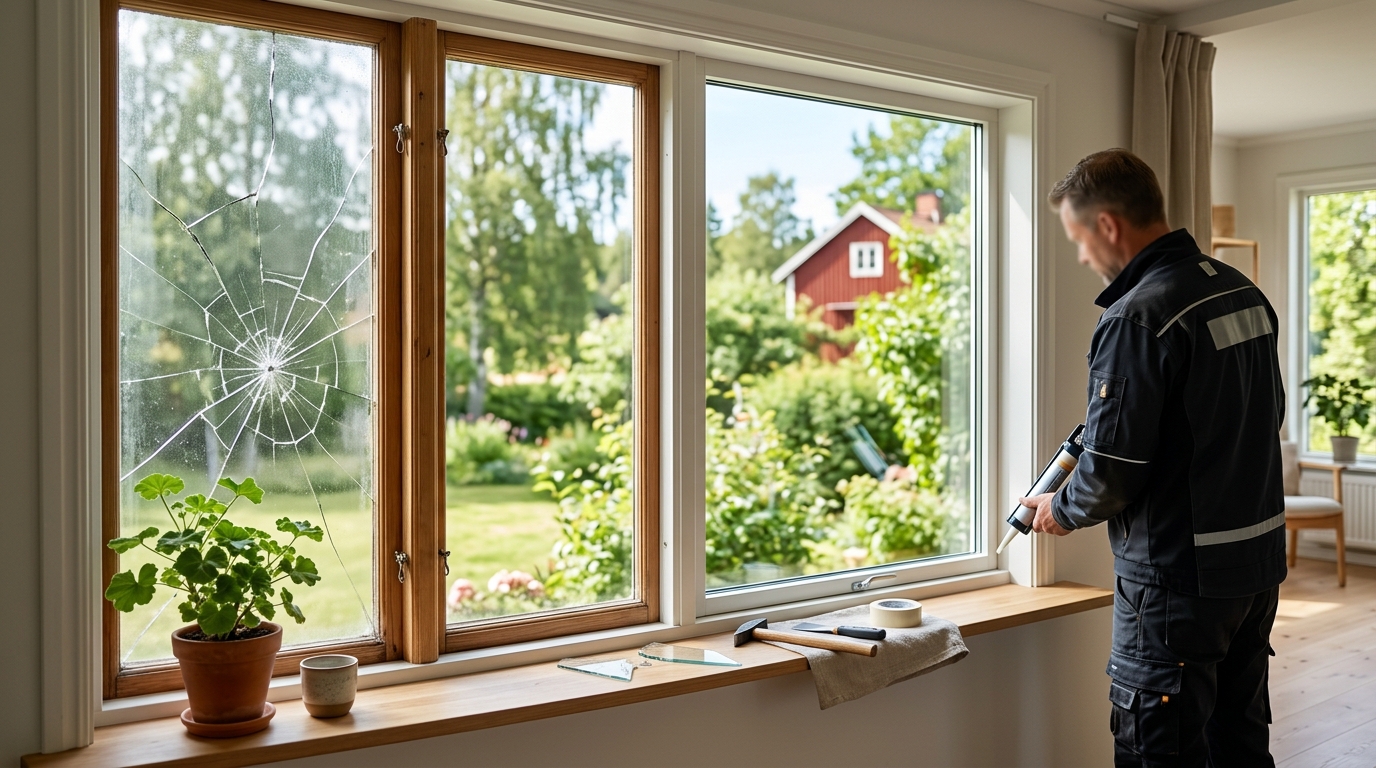 Reparation av sprucket glas