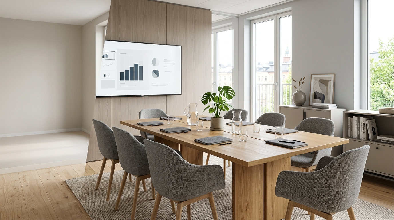 Illustration för Möblering av konferensrum