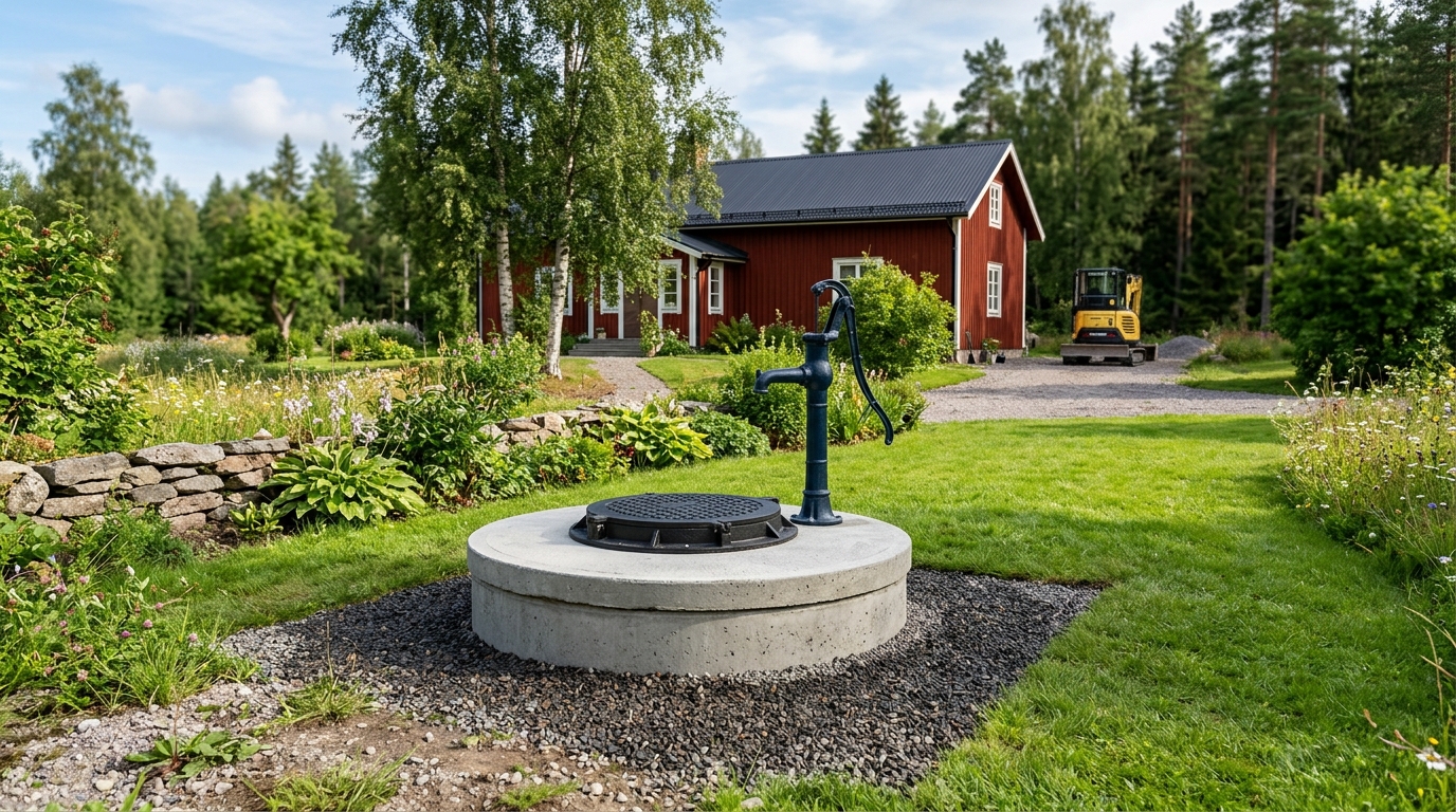 Illustration för Brunnsinstallation