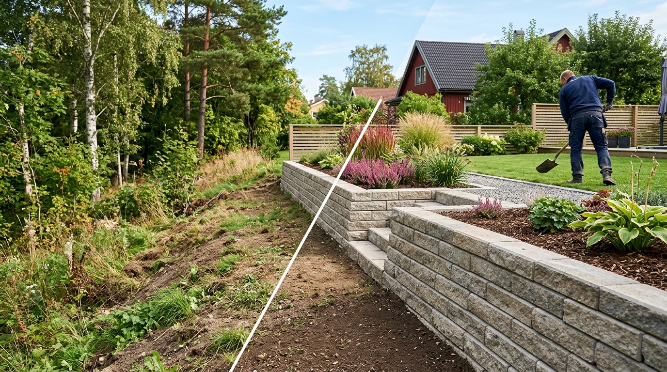 Illustration för Stödmur