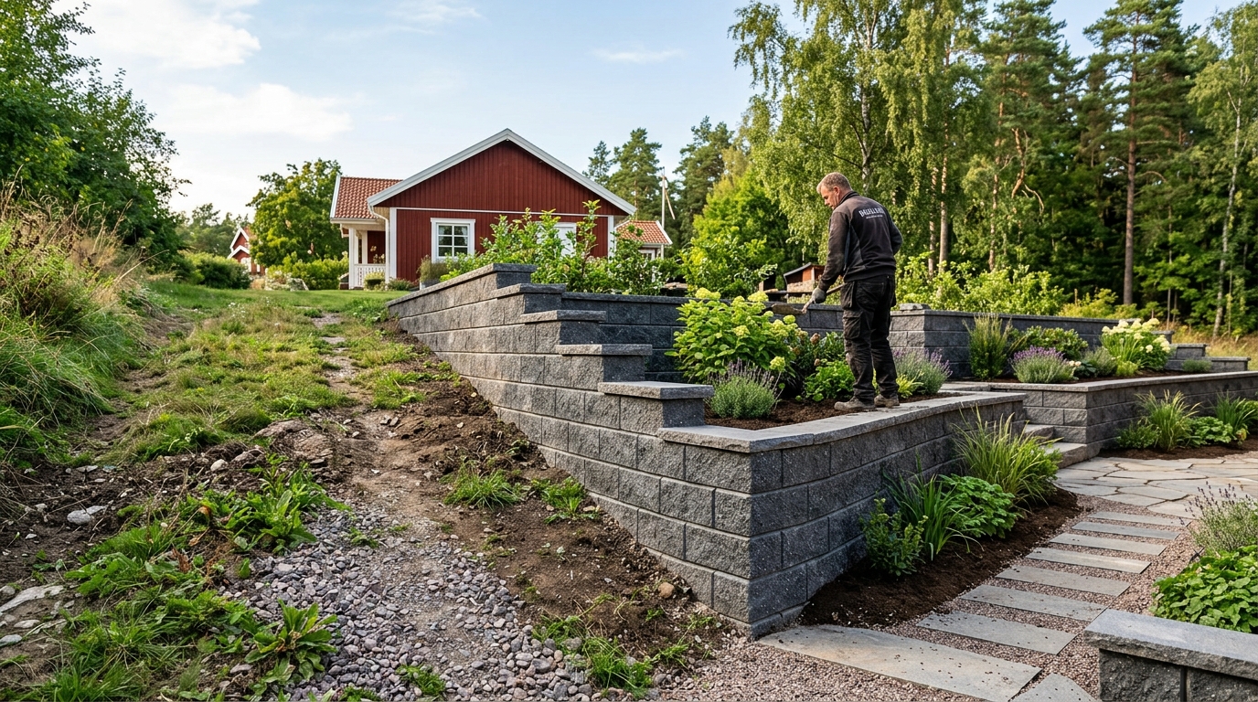 Illustration för Byggnation av mur