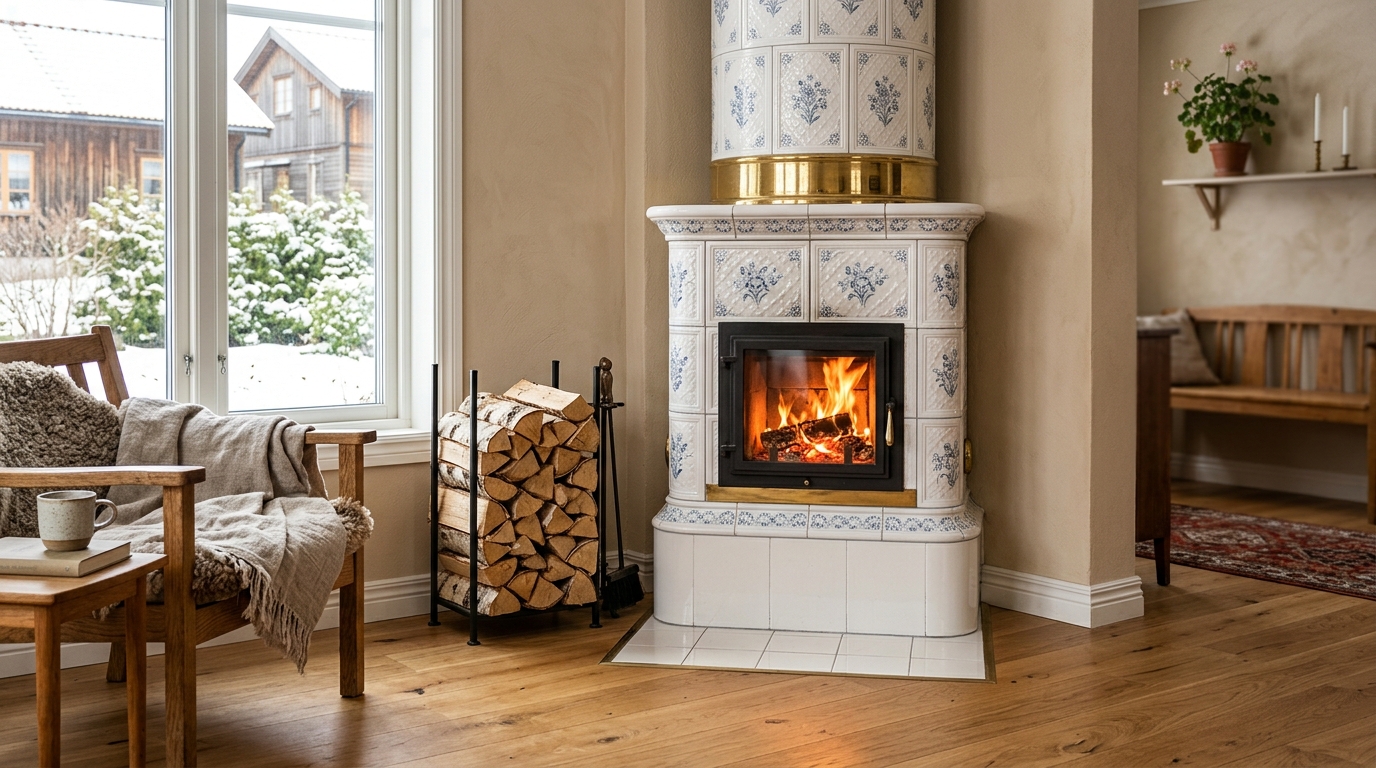 Illustration för Kakelugnsmurning