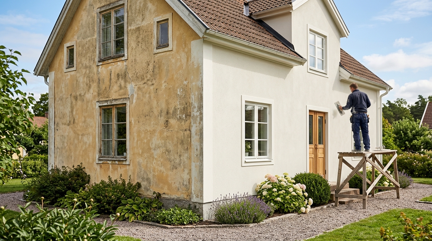 Illustration för Renovering av putsfasad