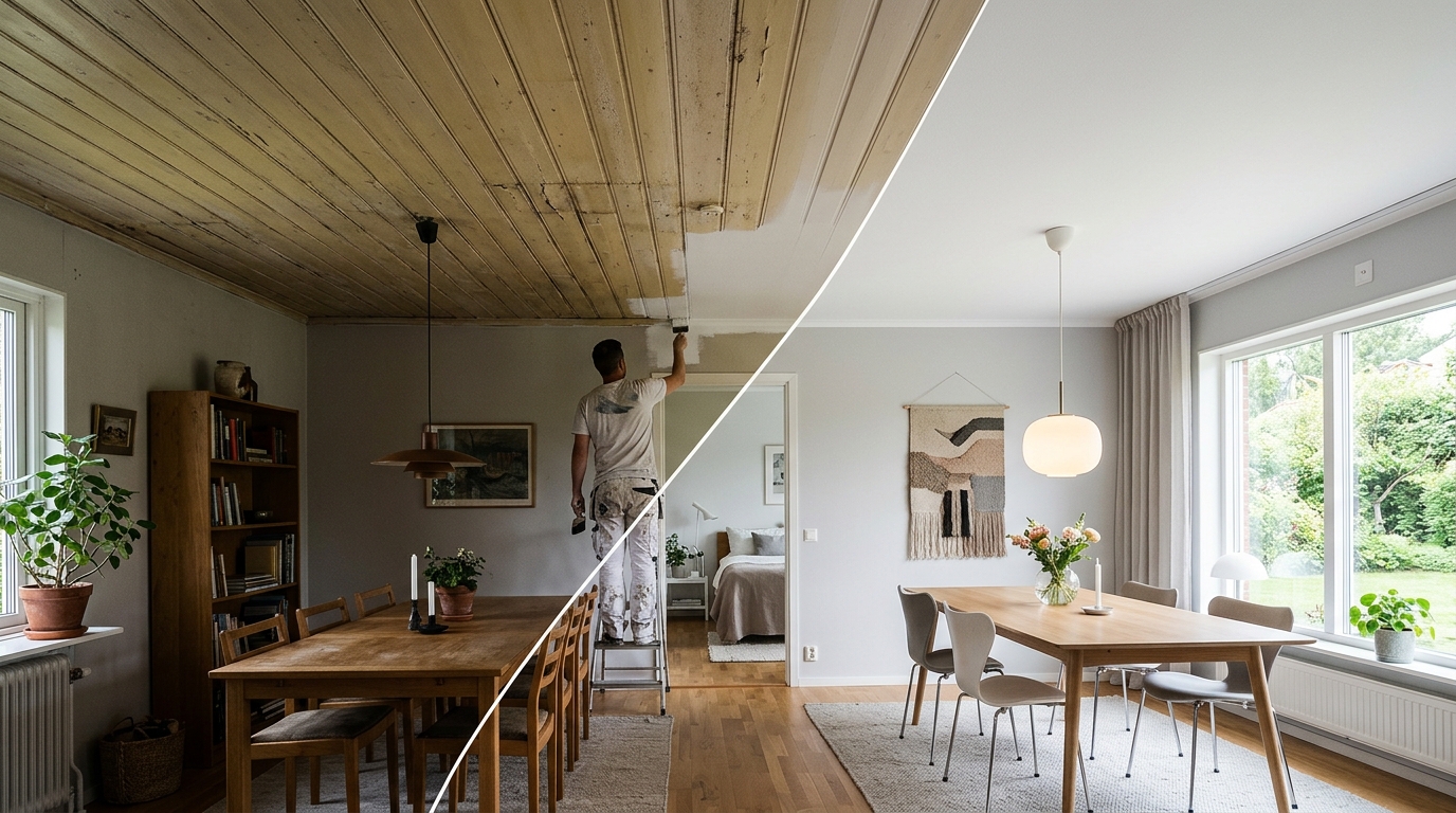 Illustration för Målning av tak