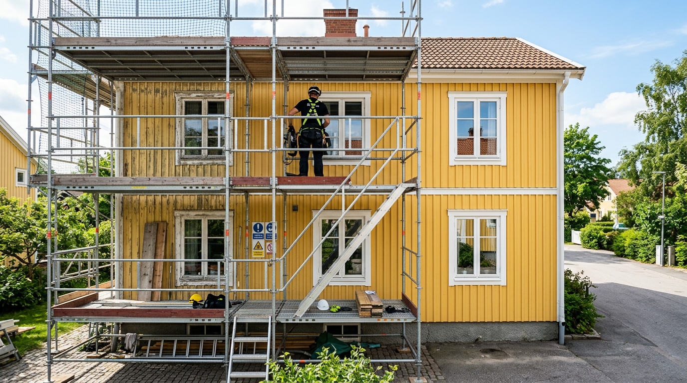 Illustration för Fasadställning